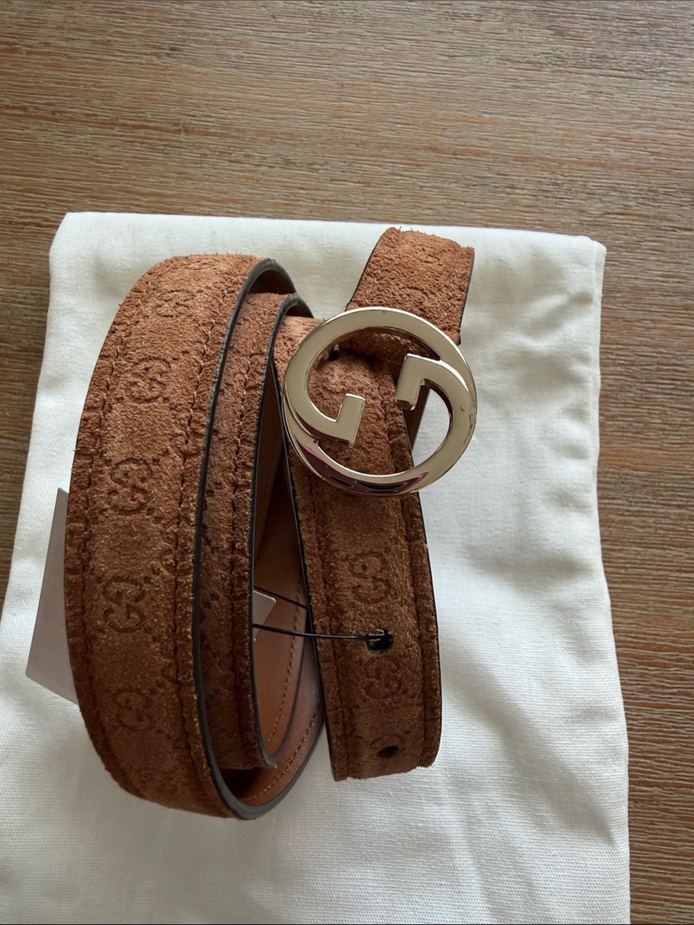 Gucci Belt with Oval Marmont Buckle 100 Suede